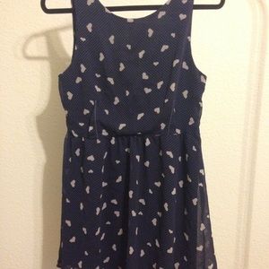Blue sleeveless dress with low back